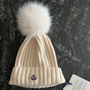 Moncler Ribbed Beanie with Pom